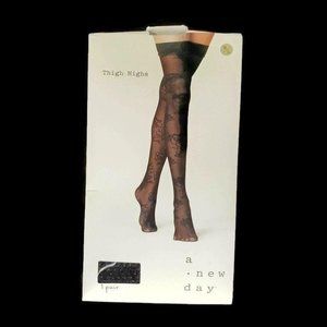 A New Day Thigh Highs Size M/L Floral One Pair